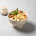 Organic Steel-Cut Oatmeal with Honey Walnuts and Banana