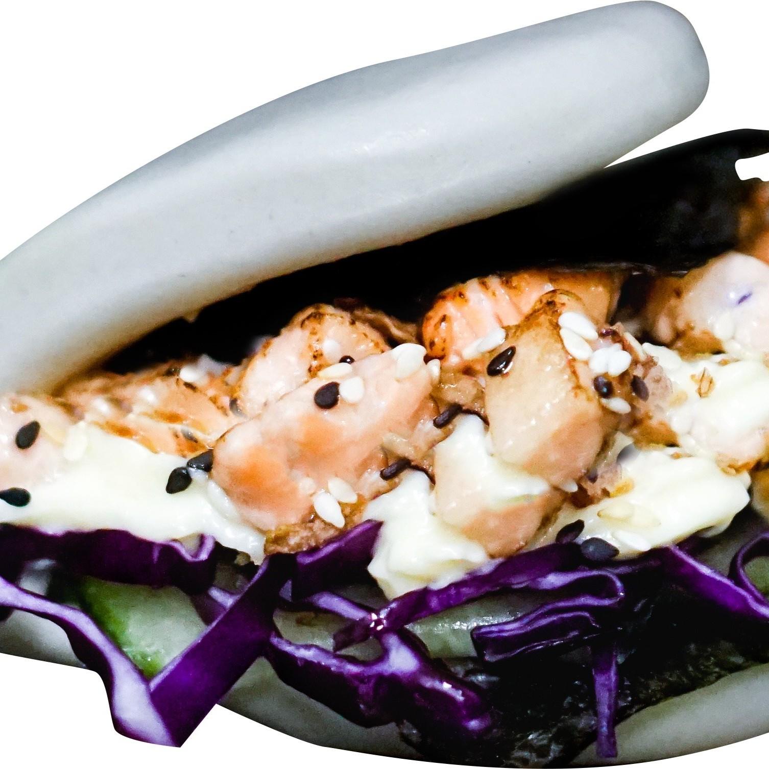Flame-Seared Salmon Bao