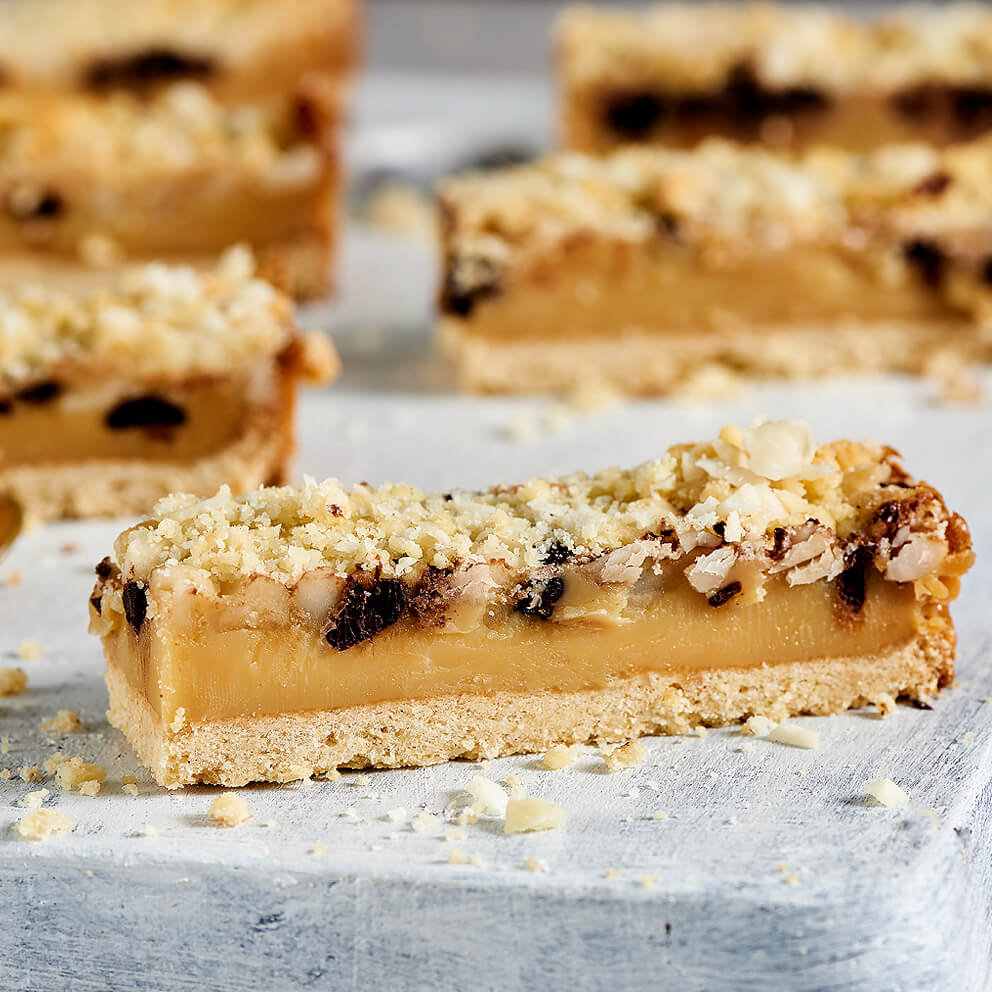 Caramel Macadamia Slice