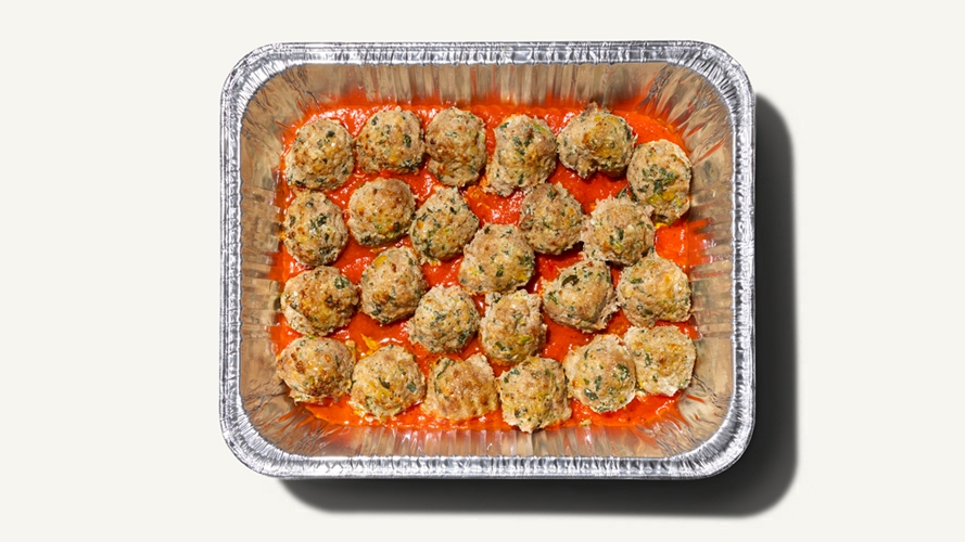 Basil Turkey Meatballs w/ Spicy Red Pepper Sauce GF