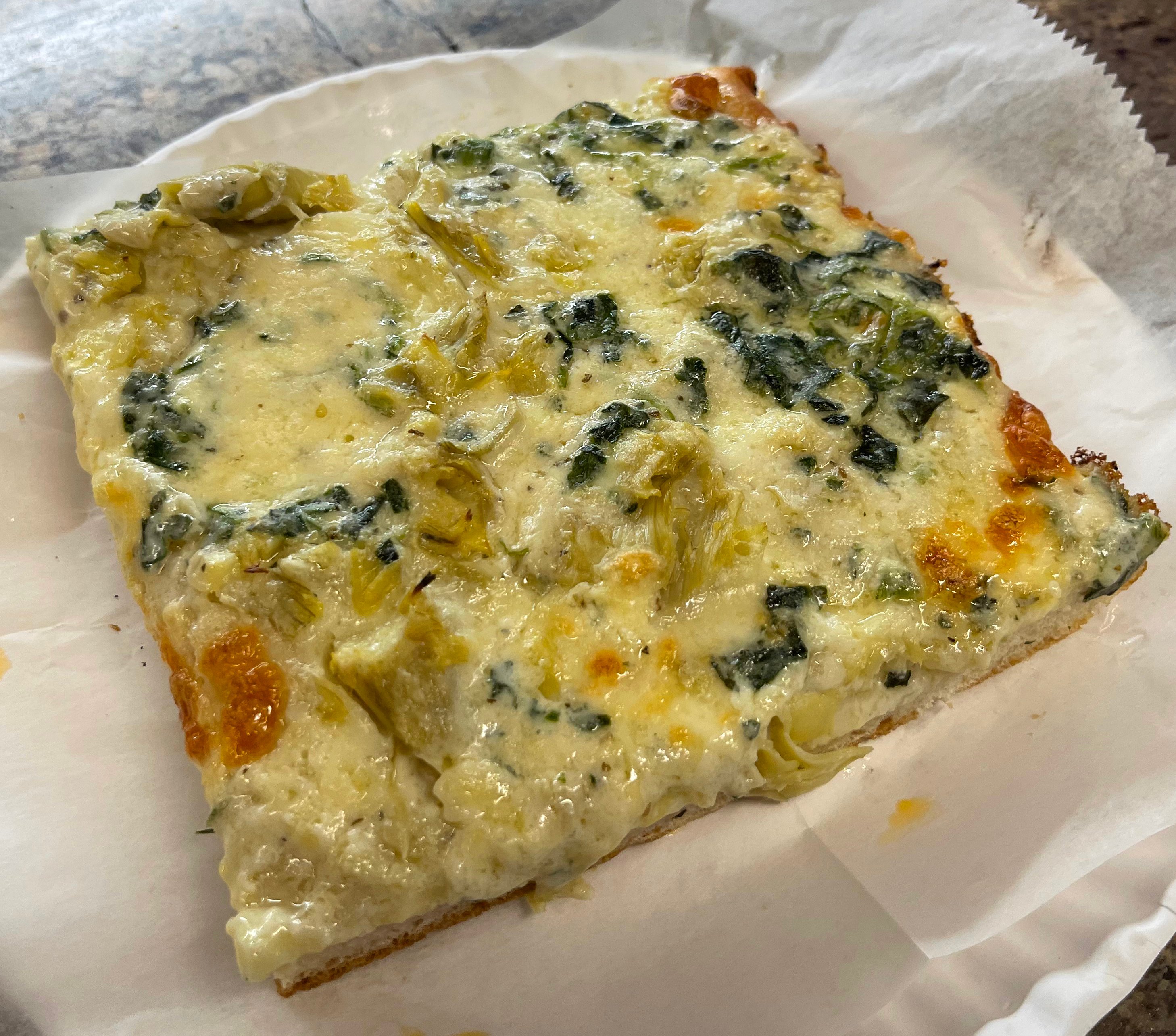 Artichoke and Spinach Focaccia Slice
