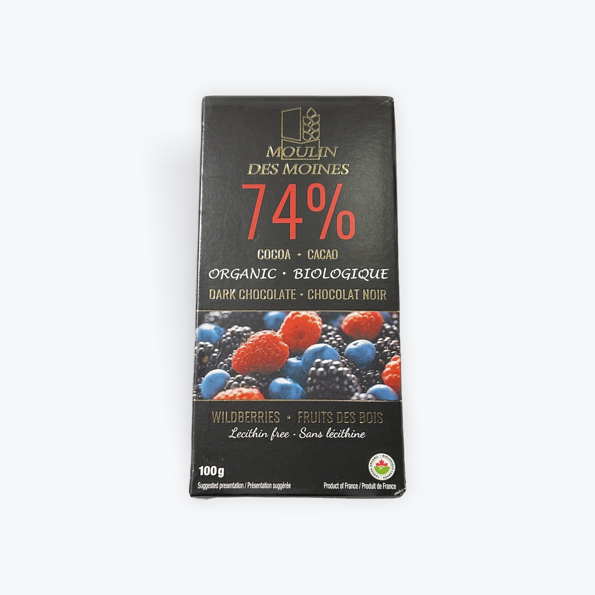 Org Dark 74% cocoa wild berry 100g