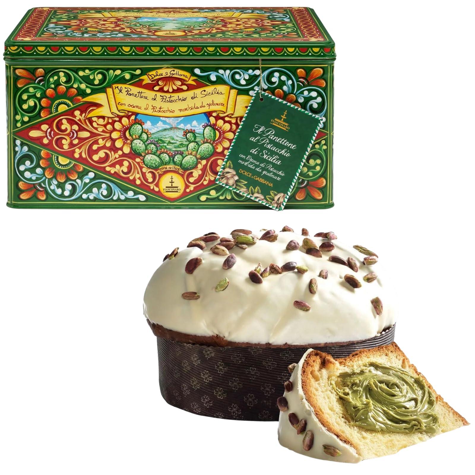 Dolce & Gabbana Fisasconaro Sicilian Pistachio Panettone in Collectible Green/Red Tin (1kg)