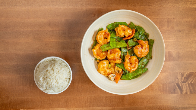 Gulf White Shrimp w. Snow Peas