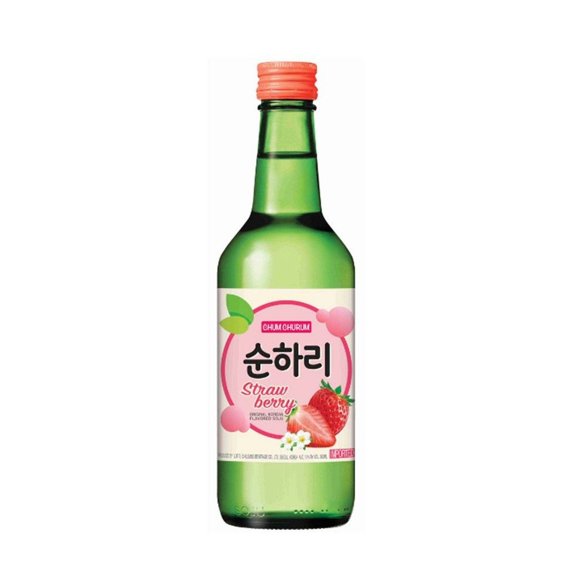 Chamisul Strawberry, 360mL Soju (12.0% ABV)