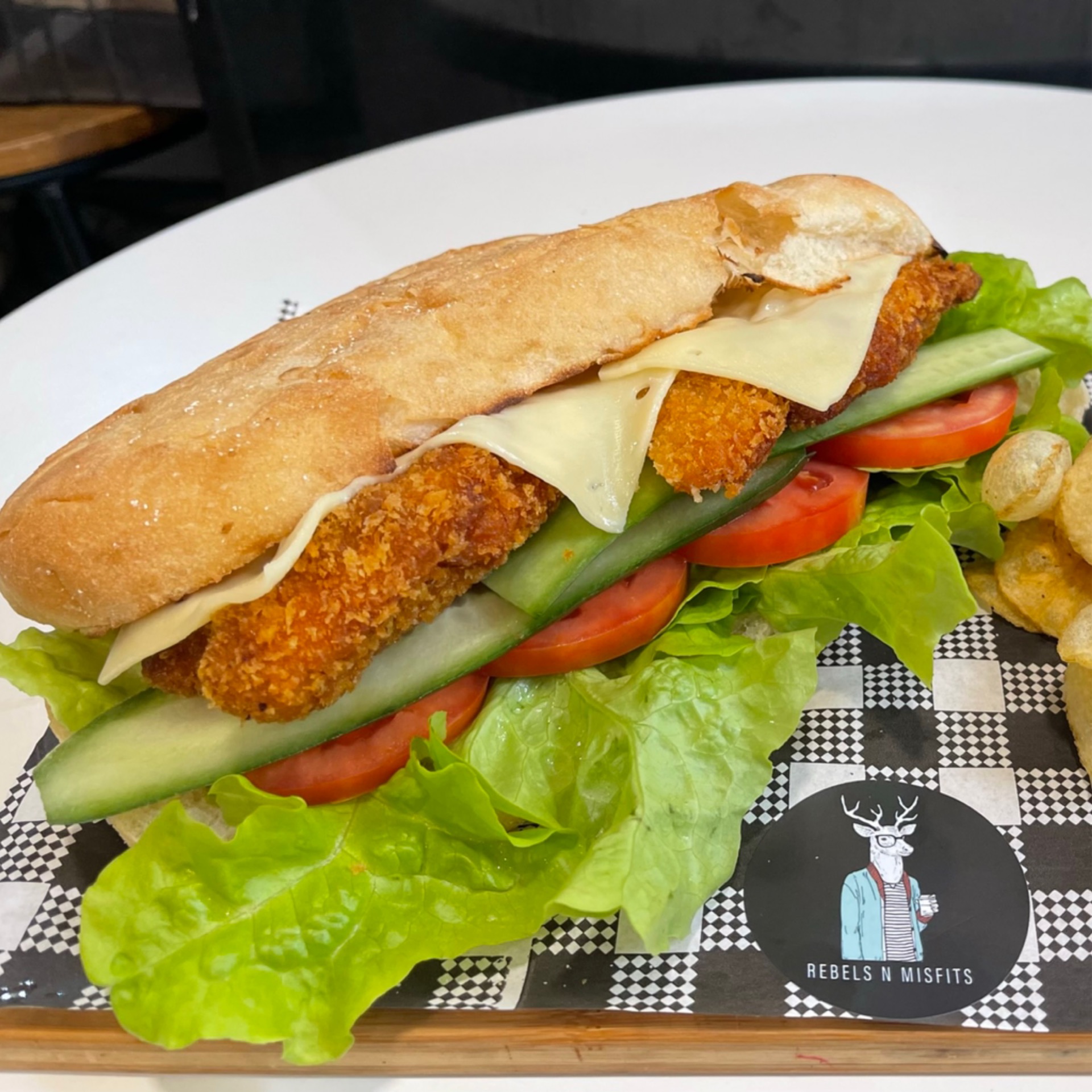 Chicken Schnitzel Avo Sandwich Roll