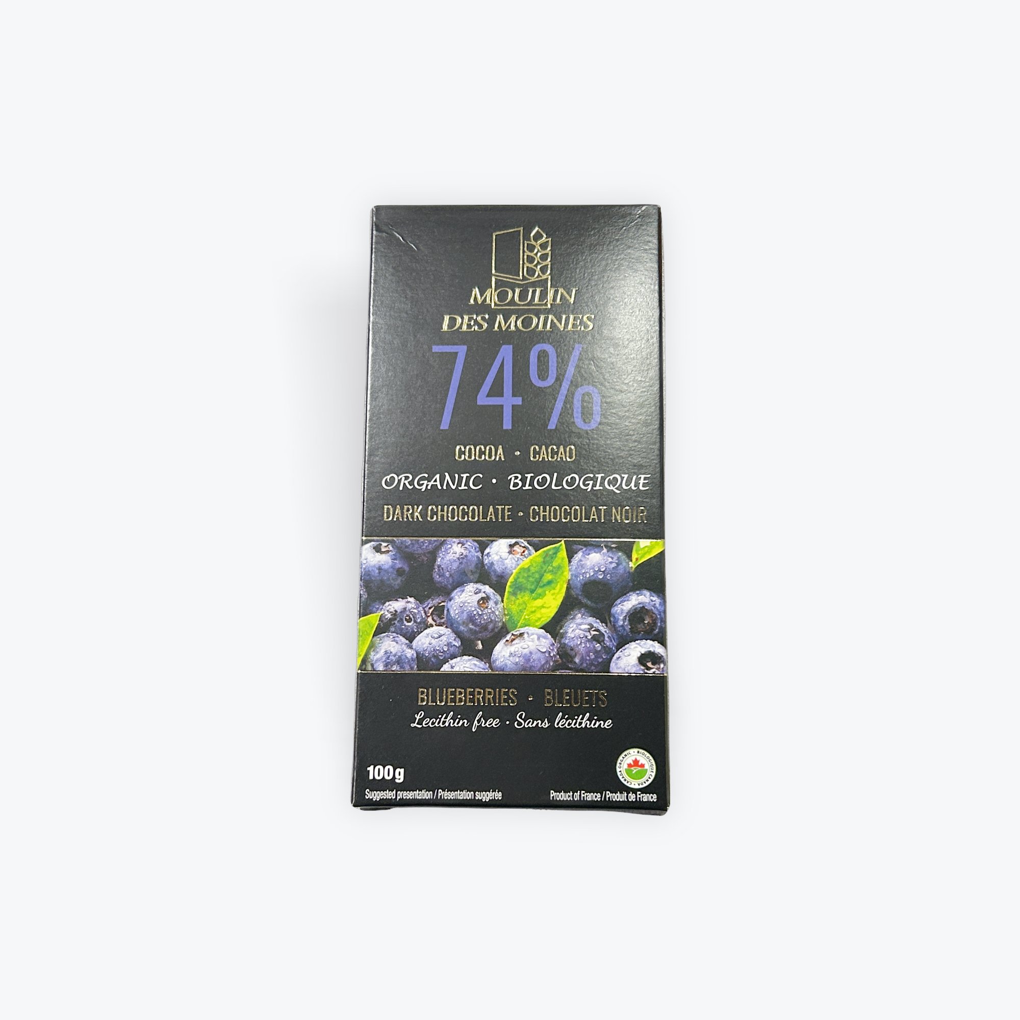 Org Dark 74% cocoa blueberry 100g