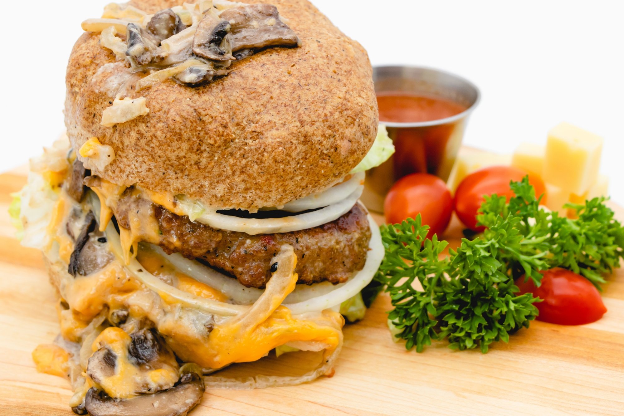 Grass Fed Keto Sautéed Mushrooms Burger