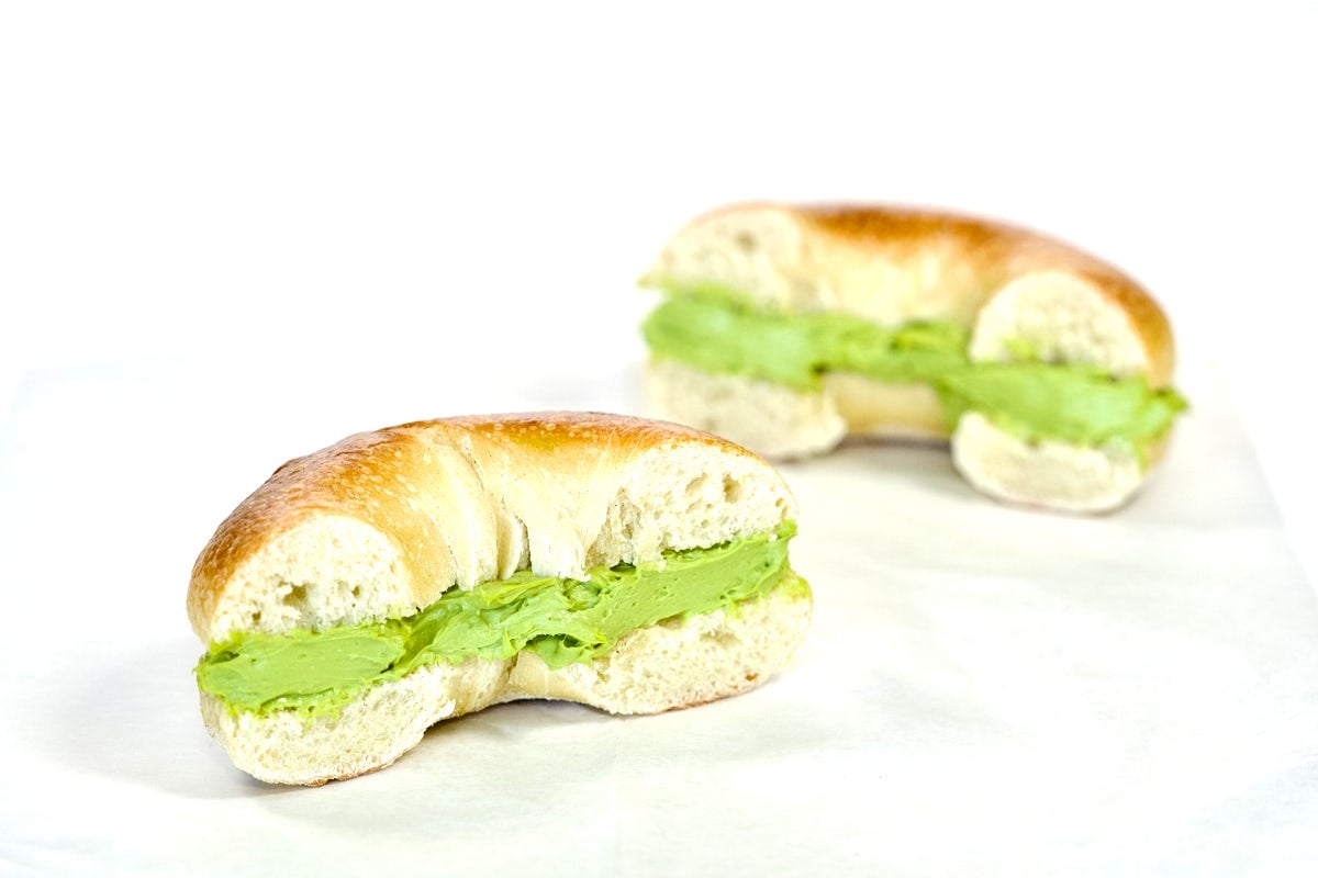 Bagel with Vanilla Matcha Cream Cheese